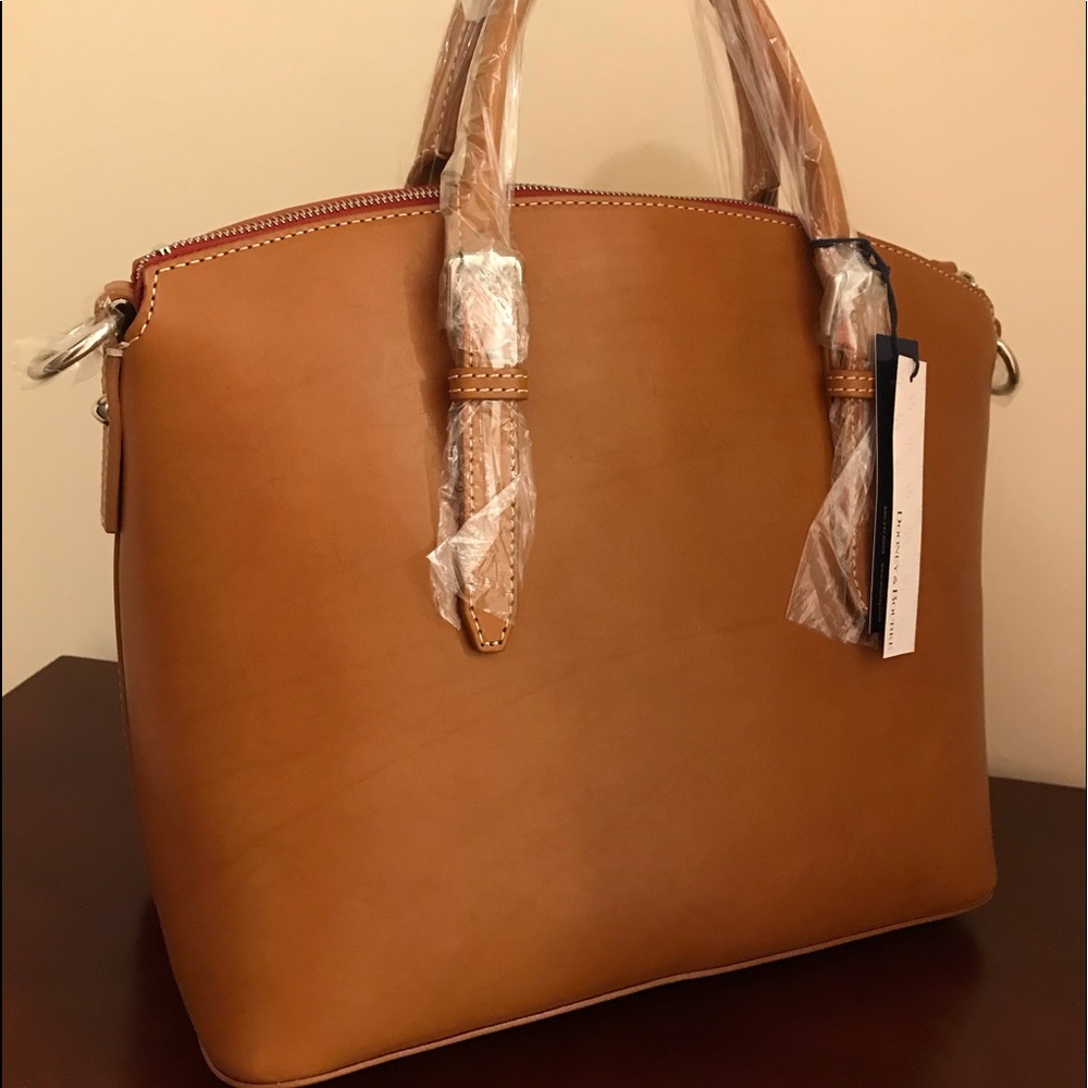 Large brown shoulder bag.